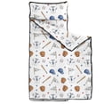thumbnail image 2 of Baseballs and Jerseys White Pattern Teens Toddler Nap Mat with Pillow, Sleeping Mat Bag for Preschool Daycare 51"x22", 2 of 6