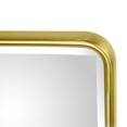 thumbnail image 3 of TEHOME Horizontal Farmhouse Gold Metal Framed Rounded Pivot Rectangle Bathroom Mirror 35x23", 3 of 10