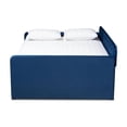 thumbnail image 3 of Baxton Studio Jona Navy Blue Velvet Upholstered Full Size Daybed with Trundle, 3 of 10