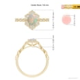 thumbnail image 4 of Angara Natural Opal Ring - Oval Opal Trillium Floral Shank Ring in 14K Yellow Gold for Women (Ring Size = 4), 4 of 8