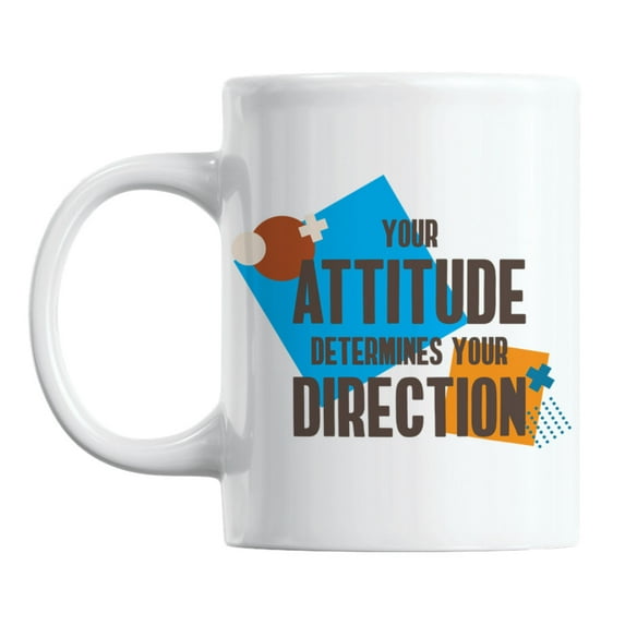 Attitude Determines Direction Quotes White Ceramic Coffee & Tea Mug (11oz)