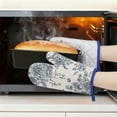 thumbnail image 3 of REGALWOVEN Oven Mitts and Pot Holders Sets 2Pcs, Heat Resistant Kitchen Oven Gloves and Pot Holders for Baking Blue 10x6.5inch, 3 of 7