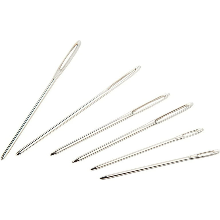 OIATAIO-12 PCS Large-Eye Blunt Needles, Stainless Steel Yarn Knitting  Needles, Sewing Needles for Hand Sewing, Crafting Knitting Weaving  Stringing