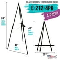 thumbnail image 2 of U.S. Art Supply 64" Black Torrey Wooden A-Frame Tripod Artist Floor Easel (Pack of 4), Adjustable Tray, Display Stand, 2 of 6