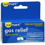 Sunmark Gas Relief Peppermint Chewable Tablets, 36 Count