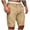 Khaki, variant on FcBaudy Mens Shorts, Shorts Men Fashion Man Solid Elastic Waist Mid Waist Loose Pockets Bandage Short Pants Men Pants
