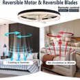 thumbnail image 6 of 20" Low Profile Reversible Ceiling Fan with Lights and Remote Control, 3-Blades Dimmable Flush Mount LED Chandelier Ceiling Light Fixture White, 6 of 10