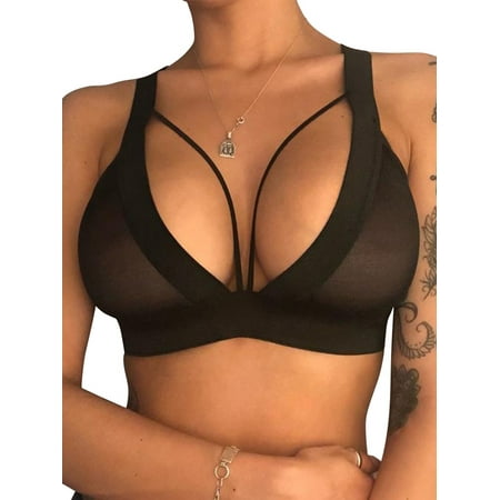 

LAPA Women Mesh See-Through Bralette Wireless Bra Lingerie Underwear