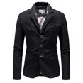 thumbnail image 2 of XFLWAM Men's Vintage Business Casual Work Wear Suit Jacket Long Sleeve Sport Coat Single Breasted Formal Blazer Black XL, 2 of 3