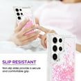 thumbnail image 6 of for Samsung Galaxy S23 Ultra 5G Case, Shockproof Clear TPU Liquid Glitter Case, Bling Light Pink Glitters Case for Samsung S23 Ultra 5G for Women, 6 of 7