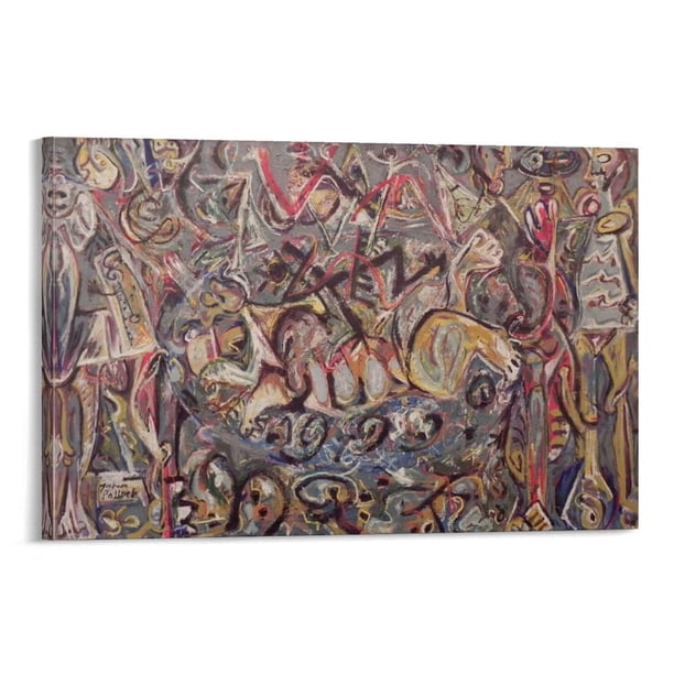 Pintura abstracta de Jackson Pollock (17) Obras de arte Lienzo Póster Habitación Estética Arte de pared Impresiones Decoración moderna para el hogar Regalos 12x18 pulgadas (30x45 cm)