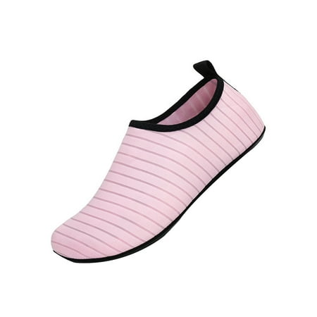 

Colisha Womens Mens Beach Shoe Yoga Water Shoes Barefoot Aqua Socks Summer Lightweight Flats Slip On Pink 7.5-8