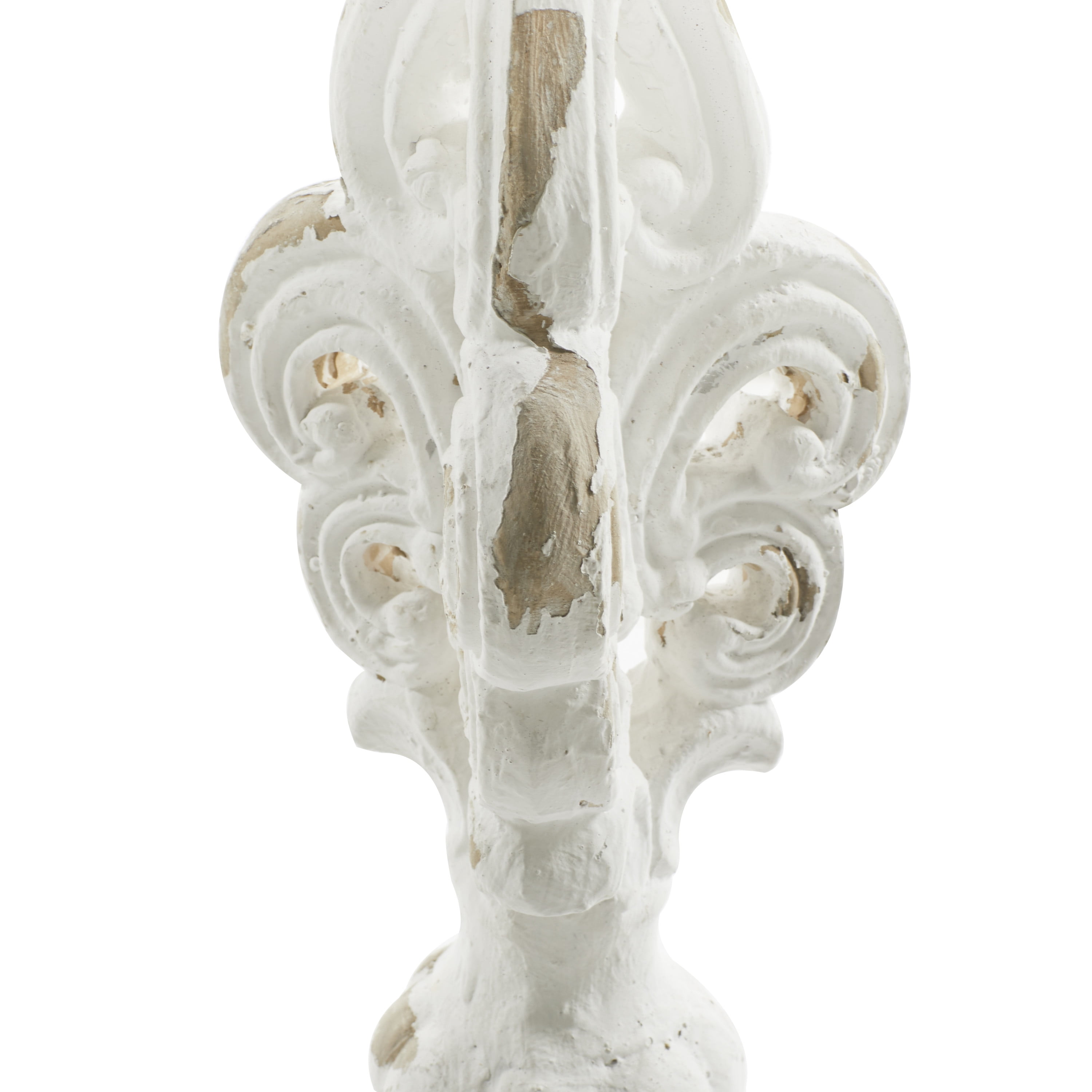 DecMode Fiberglass Vintage Finial Sculpture, White