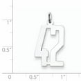 thumbnail image 2 of Sterling Silver Rhodium-plated Small Elongated Pol Number 42 Charm QES42 (20mm x 8mm), 2 of 2