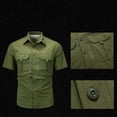 thumbnail image 6 of Ynynloco Men's Short Sleeve Work Casual Shirt, Utility Tactical Cargo Shirts for Fishing Outdoor Hiking Safari with Pockets, 6 of 9