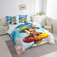 thumbnail image 3 of Castle Fairy Kawaii Mushroom Elf Bedding Comforter Set,Floral Butterfly Full Bedding Set, 3 of 8