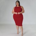 thumbnail image 6 of AURA Women Plus Size Sleeveless Midi Dress Casual Solid Summer Spring Stretch Dress, 6 of 8