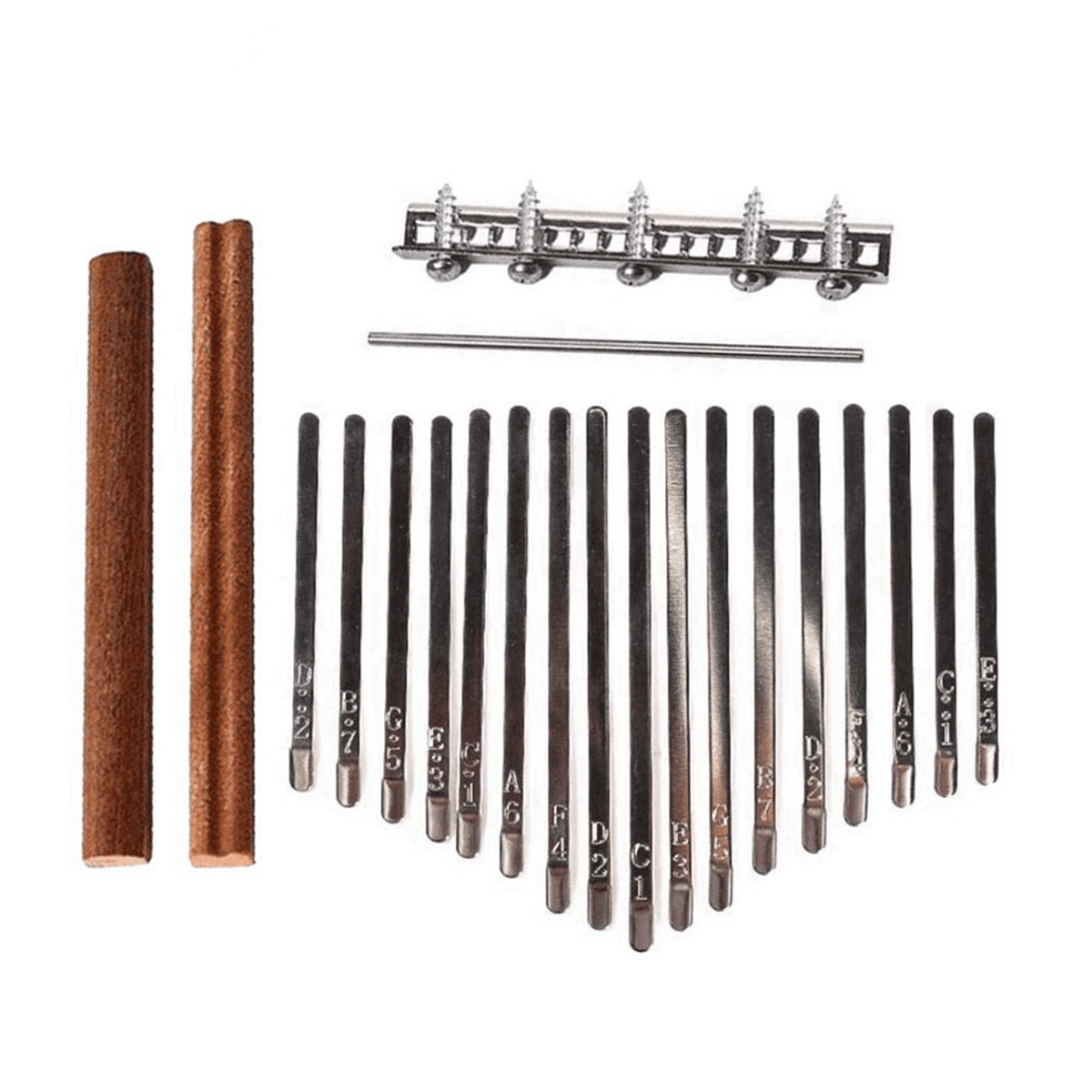 6X 17Keys Kalimba DIY Kit Thum Piano with Keys Bridge Tuning Hammer Kit Kalimba Accessories