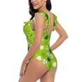 thumbnail image 4 of Goofa St Patrick's Day7 Print Women's Ruffled One Piece Swimsuit V Neck, 4 of 7