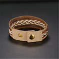 thumbnail image 2 of Pulsera tejida para mujer en tonos café, accesorio de joyería, brazalete con hebilla multicapa hecho a mano, 2 of 3