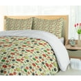 thumbnail image 5 of Ambesonne Owl Print Duvet Cover Set, Birds Trees and Plants, 2-Calking, Pastel Green Multicolor, 5 of 6