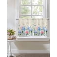 thumbnail image 4 of Blue Hydrangea 2 Panel Kitchen Curtains for Small Windows, Pink Flowers Spring Botanical Country Plants Bathroom Tier Curtain, Short Window Treatment for Bedroom/Living Room 55"x24", 4 of 6