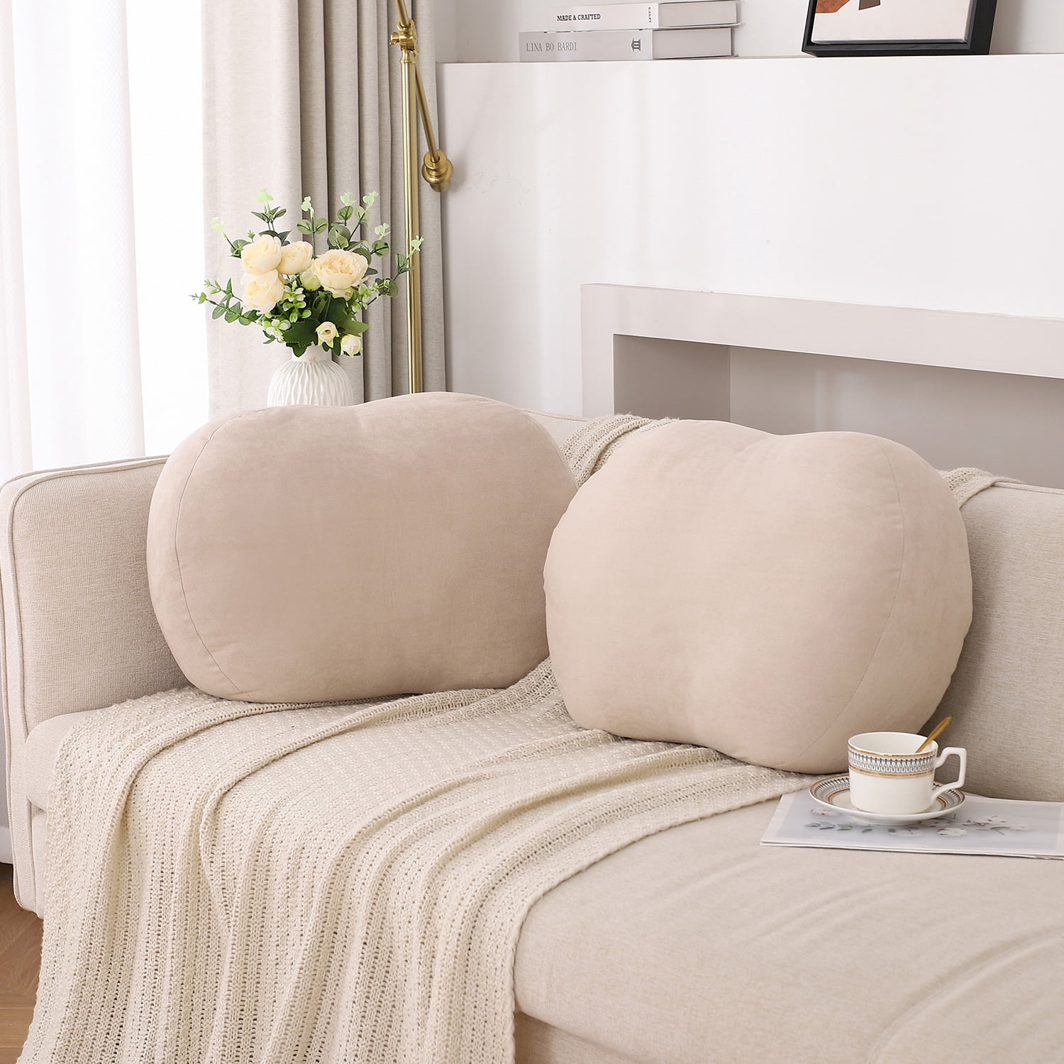 Set of 2 Super Soft Cute Camel Decorative Throw Pillows