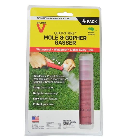 Cartuchos de gas Sweeney's Quick Strike para topos y tuzas, paquete de 4