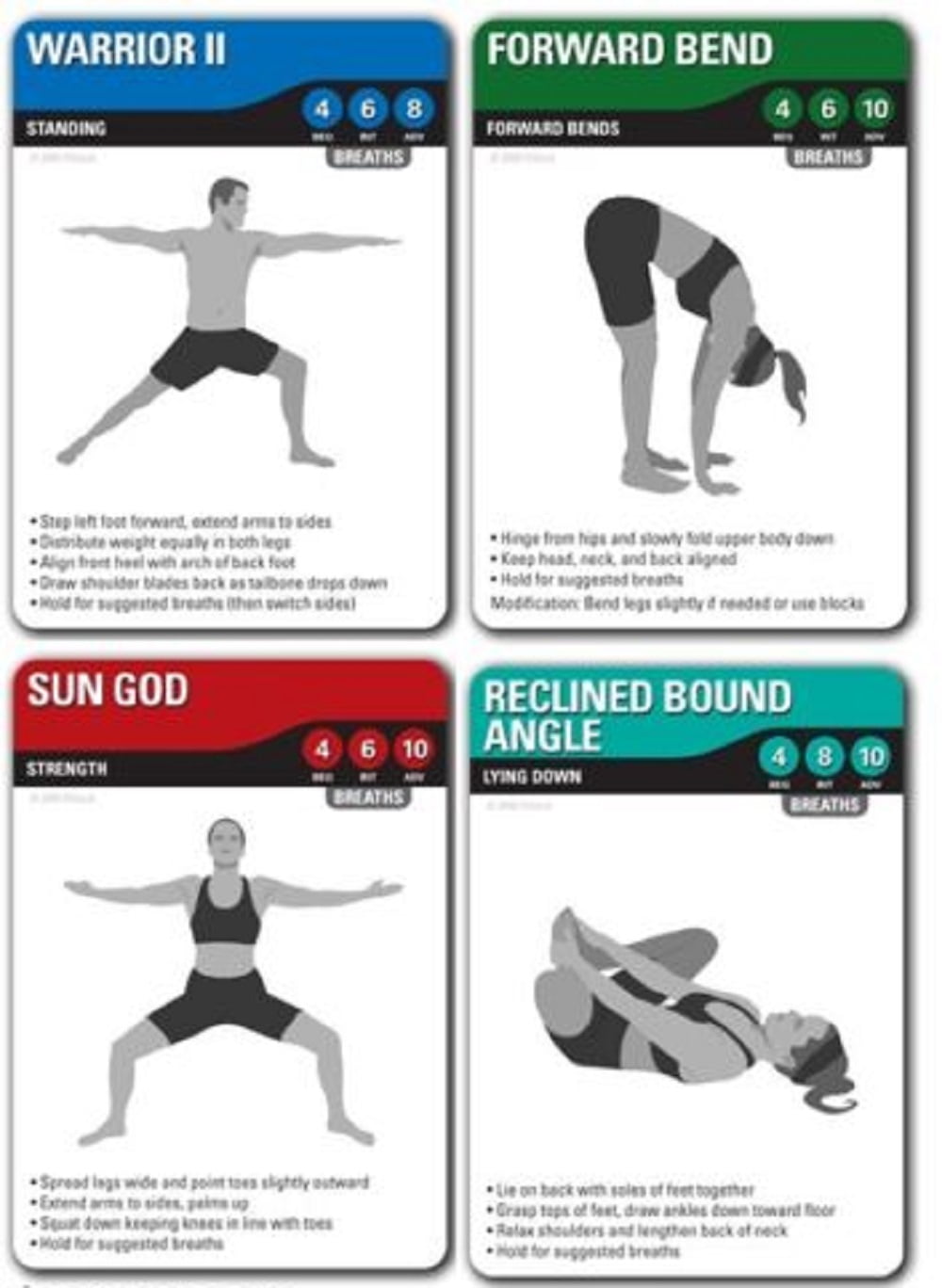 FITDECK YOGA Exercise Playing Cards All Abilities Pose Instructions Help 01083 