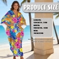 thumbnail image 2 of DISNIMO Tropical Plants Printed Women's Plus Size Kaftan Dress Beach Lounge Kaftan Maxi Dress V-Neck Batwing Sleeve Swimsuit Coverups Lightweight Soft Beach Cover Ups for Bathing Suit, 2 of 7