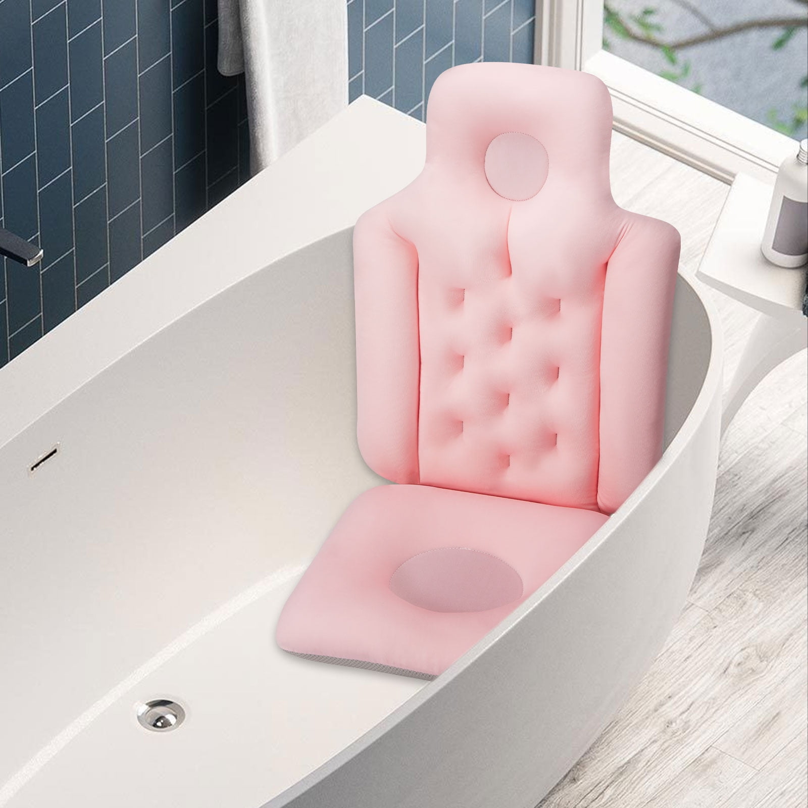 Lamuusaa Bath Tub Pillow Soft Spa Pillow Head Rest with Detachable Seat