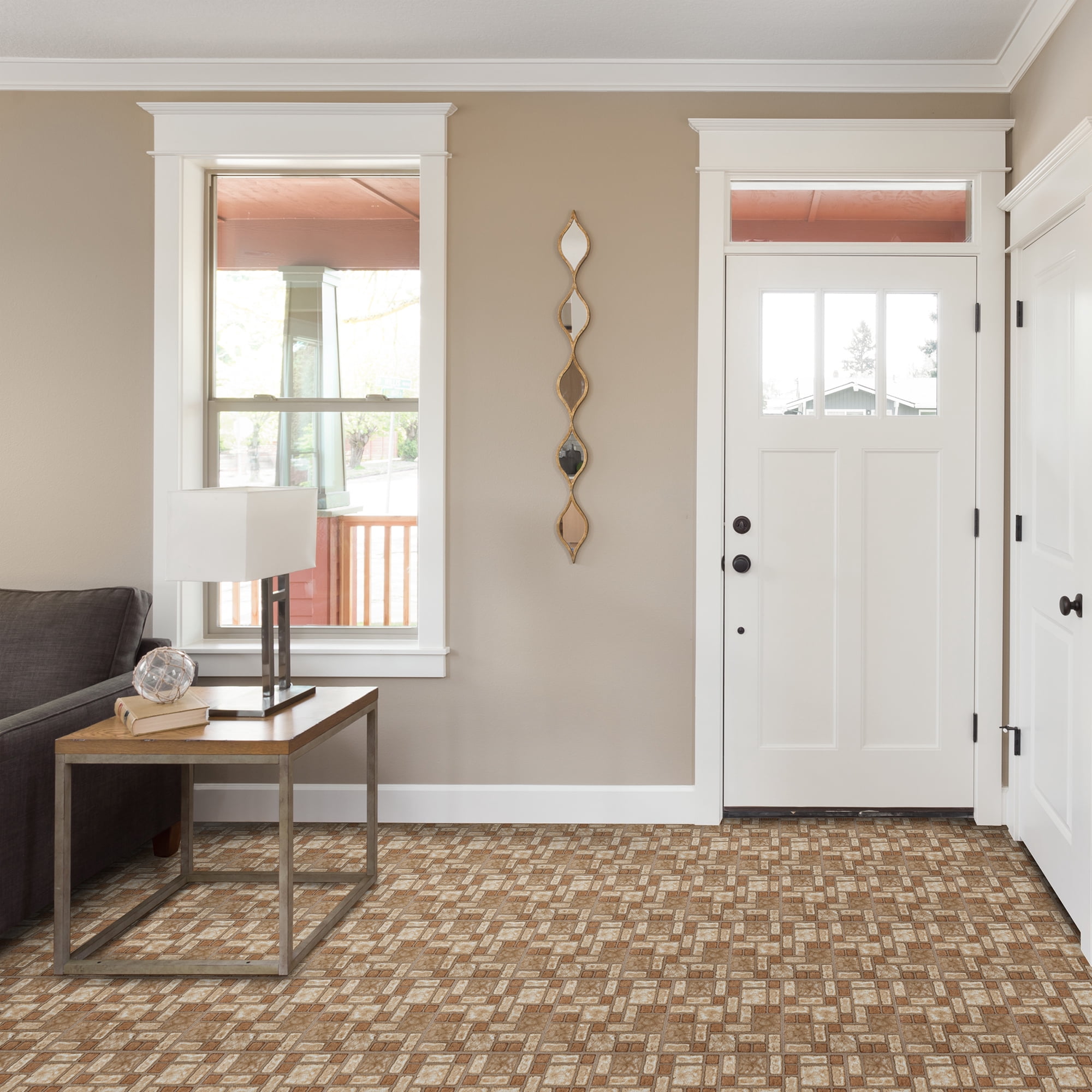 Achim Portfolio 12"x12" 2.0mm Peel & Stick Vinyl Floor Tiles 9 Tiles/9 Sq. Ft. Cobble Mosaic