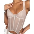 thumbnail image 3 of Coduop Women's Sexy Sleeveless Corset Tank Tops V Neck Hollow Out Bustier Crop Tops Camisole, 3 of 5