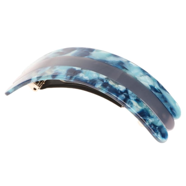 Acetato pasador francés primavera titular grande Clip para el cabello horquilla regalo Azul + gris Hugo Barrette de clip para el cabello para las mujeres
