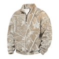 thumbnail image 4 of Havenx Mens Flannel Quarter Zip Up Pullover Long Sleeve Collared Pullover Sweater Mock Neck Camouflage Print Sweatshirt 2026 Fall Winter Casual Lightweight Soft Sweater Tops,Khaki XL, 4 of 7