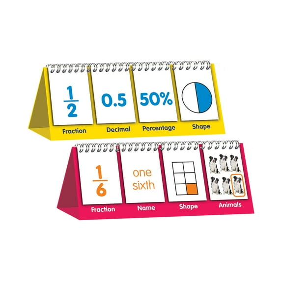 Junior Learning Fraction Flips Double-Sided Flip Stand, Ages 6-9, Fractions & Equivalence, Grade 2-3