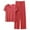 Red, variant on Seductiva Clothing sale cotton pajamas for women set Round Neck Set Of Autumn Thin Of Solid Color Long Sleeved Pajamas Women Casual Large Size Two Piece Set
