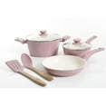thumbnail image 1 of Gibson Plaza CafÃ© 7 Piece Aluminum Cookware Set, Lavender with Soft Touch Bakelite Handle, 1 of 5