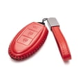 thumbnail image 2 of Vitodeco Leather Smart Key Fob Case Compatible with Nissan Versa, Sentra, Altima, Maxima, Rogue 2007-2022 (3 Buttons, Red), 2 of 5
