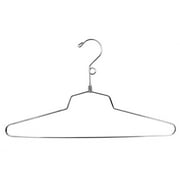 SSWBasics Metal Dress Hangers (16 inch Chrome Hanger) - Case of 100 - Metal Hangers for