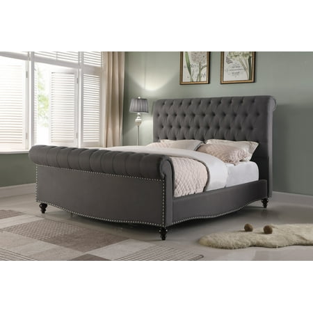 Best Quality Furniture Sleigh Upholstered Bed, Multiple Colors, Multiple