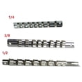 thumbnail image 3 of Lefu Socket Rack Holder 1/4 3/8 1/2inch with 8 Clips On Rail Tool Organizer Storage, 3 of 5