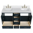 thumbnail image 6 of Ariel Stafford 60 Inch Double Rectangle Sink Bathroom Vanity With Carrara White Quartz Countertop 1.5 Edge In Midnight Blue, 6 of 9