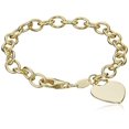 thumbnail image 2 of Yellow Gold-Plated Heart-Tag Bracelet, 7", 2 of 2