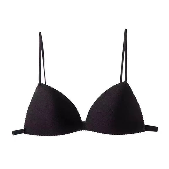 iHPH7 Push Up Bra V Neck Bra No Wire Everyday Bralettes Breathable Bras for Women with Support Full Coverage Comfortable Bras for Women Comfort Soft Black One Size