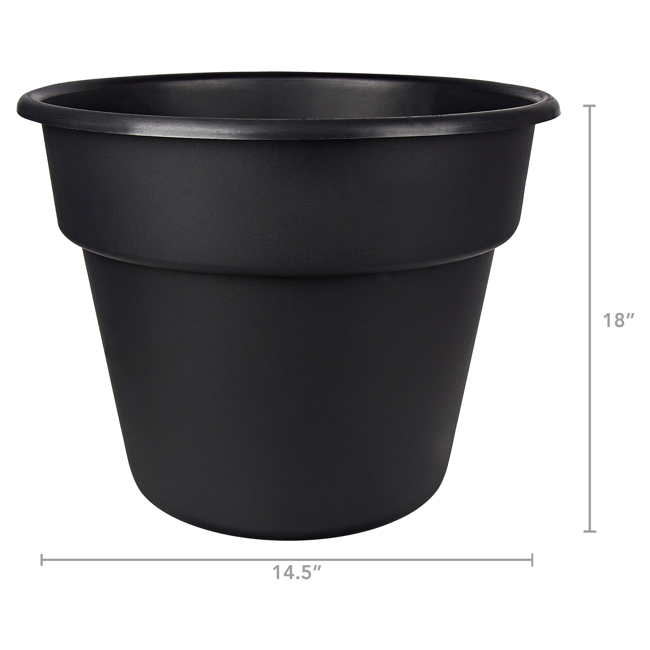 Mainstays 16-Inch Flint Resin Planter in Rich Black