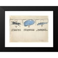 thumbnail image 2 of Fougasse 24x18 Black Modern Framed Museum Art Print Titled - Three Cartoon Figures of Women Carrying Rifles, a Balloon and a Warship (Between 1939 and 1946), 2 of 5