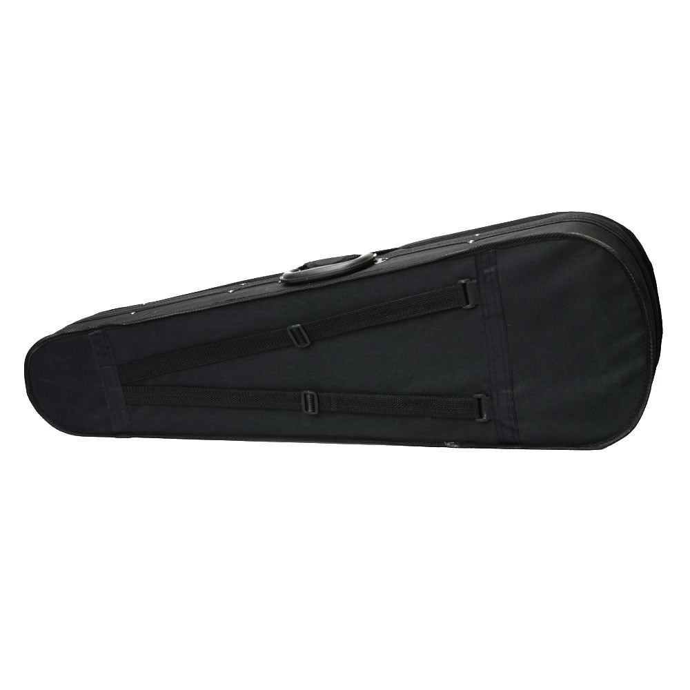 Tcbosik Cloth Fluff Triangle Shape Violin Box, Violin Case with Silver and Gray Lining for 4/4 Violin, Travel Violin Case Bag, Black