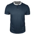 thumbnail image 4 of Adeawade Men'S T Shirt Short Sleeve T Shirt Knit Textured Top Crew Neck Tops Fashion Tee M Dark Blue, 4 of 6
