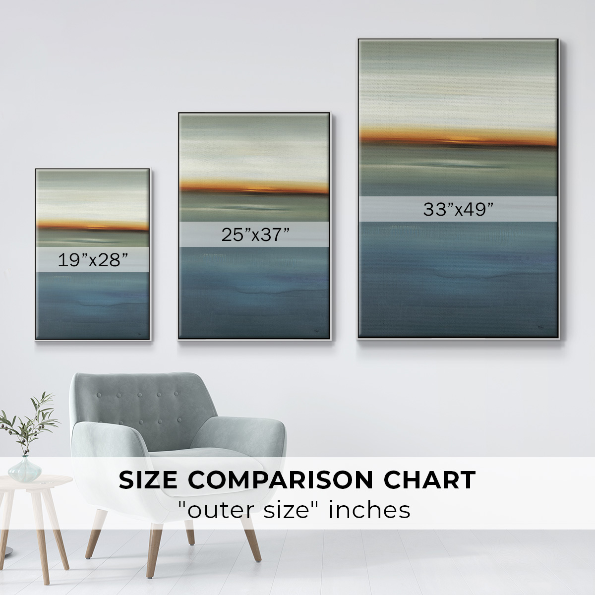 Beside the Blue I Framed Premium Gallery Wrapped Canvas - Ready to Hang - 25 x 37 - White Floating Frame